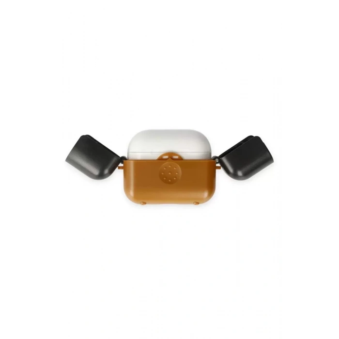 Newface Apple Airpods 3 (3.nesil) Basmalı Kılıf - Kahverengi-Siyah