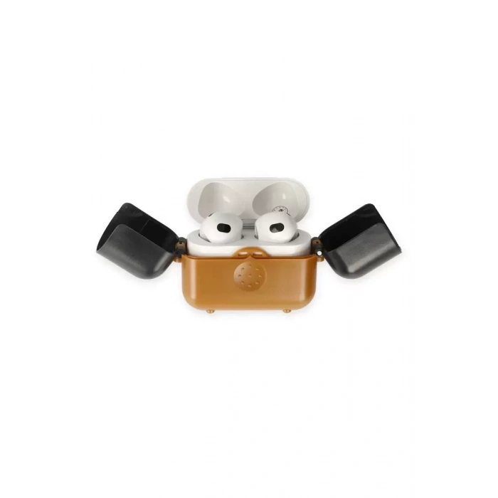 Newface Apple Airpods 3 (3.nesil) Basmalı Kılıf - Kahverengi-siyah