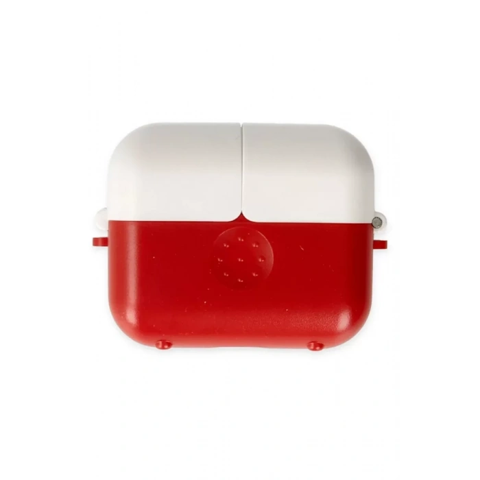 Newface Apple Airpods 3 (3.nesil) Basmalı Kılıf - Kırmızı-Beyaz