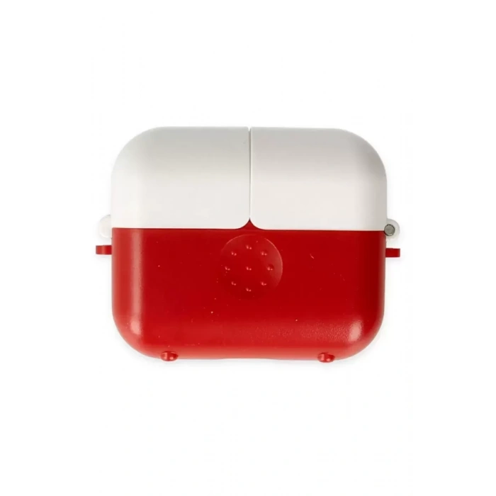 Newface Apple Airpods 3 (3.nesil) Basmalı Kılıf - Kırmızı-beyaz