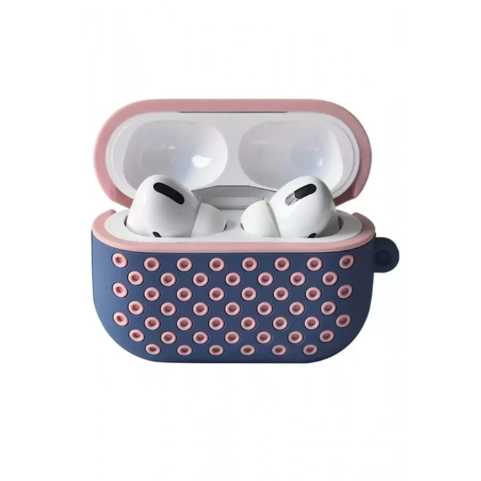 Newface Apple Airpods Pro 2 (2.nesil) Spor Delikli Kılıf - Mavi-pembe