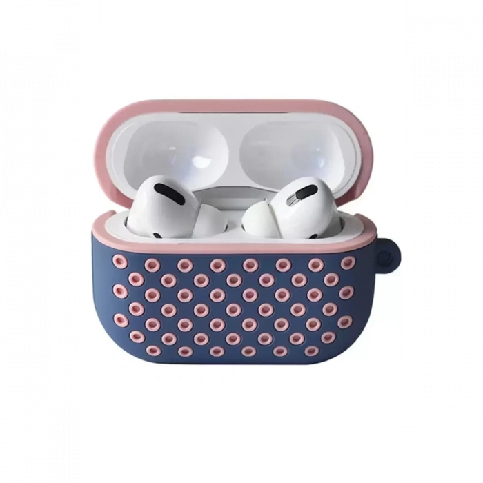 Newface Apple Airpods Pro 2 (2.nesil) Spor Delikli Kılıf - Mavi-pembe