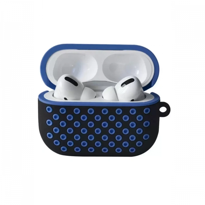 Newface Apple Airpods Pro 2 (2.nesil) Spor Delikli Kılıf - Siyah-mavi
