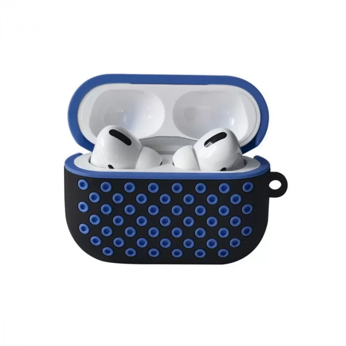 Newface Apple Airpods Pro 2 (2.nesil) Spor Delikli Kılıf - Siyah-mavi