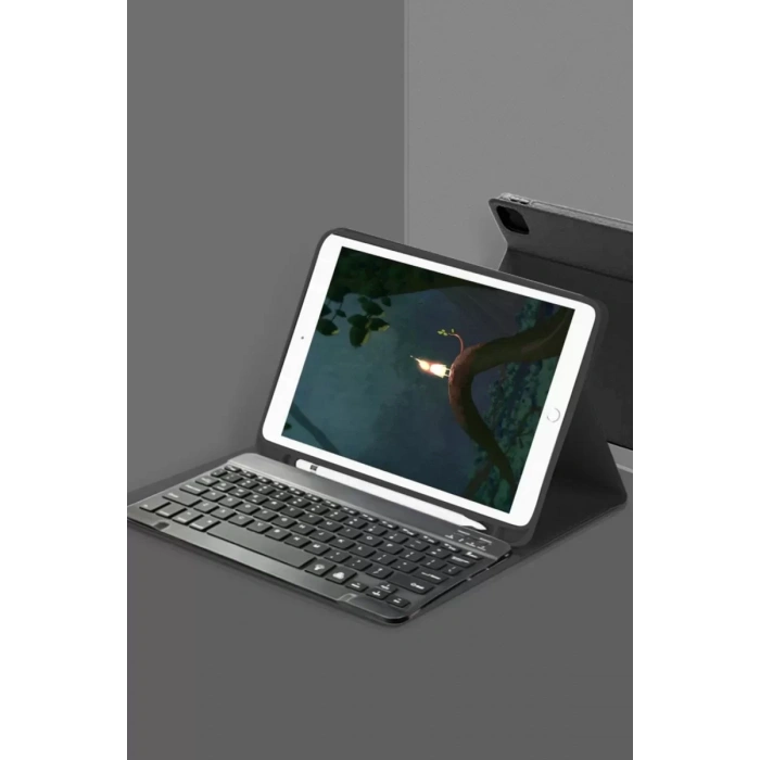 Newface Apple İpad 5 Air 9.7 Kılıf Kc01 Smart Klavyeli Tablet Kılıfı - Siyah