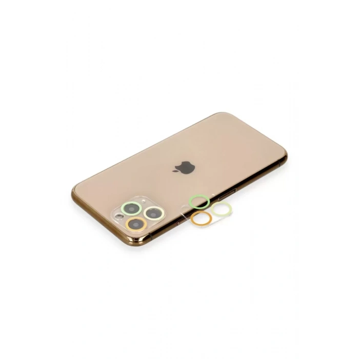 Newface Apple İphone 11 Pro Renkli Kamera Lens Koruma Cam - Pembe-mavi
