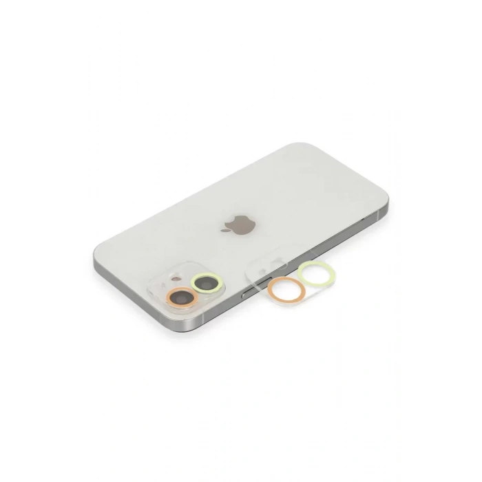 Newface Apple İphone 11 Renkli Kamera Lens Koruma Cam - Sarı-turuncu