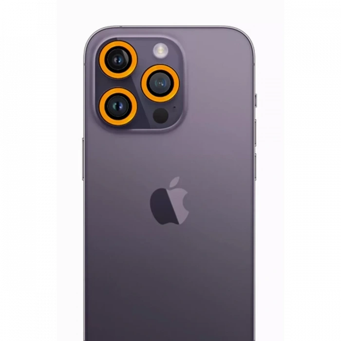 Newface Apple İphone 12 Pro Max Neon Fosforlu Kamera Lens - Sarı