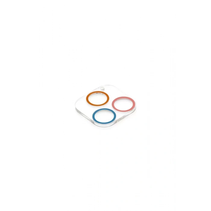 Newface Apple İphone 12 Pro Max Renkli Kamera Lens Koruma Cam - Pembe-mavi