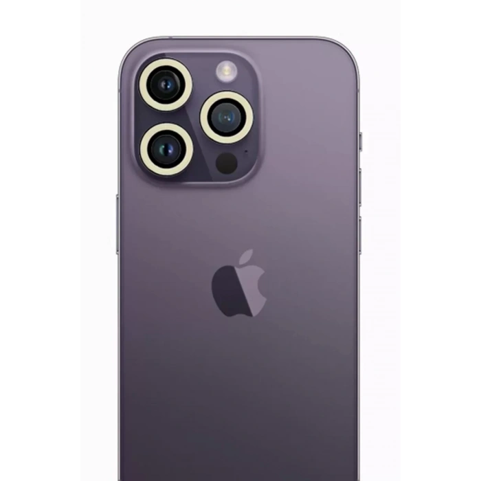 Newface Apple İphone 12 Pro Neon Fosforlu Kamera Lens - Beyaz