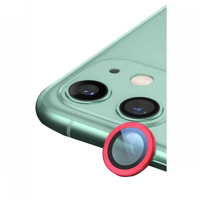Newface Apple İphone 12 Raze Metal Kamera Lens - Kırmızı