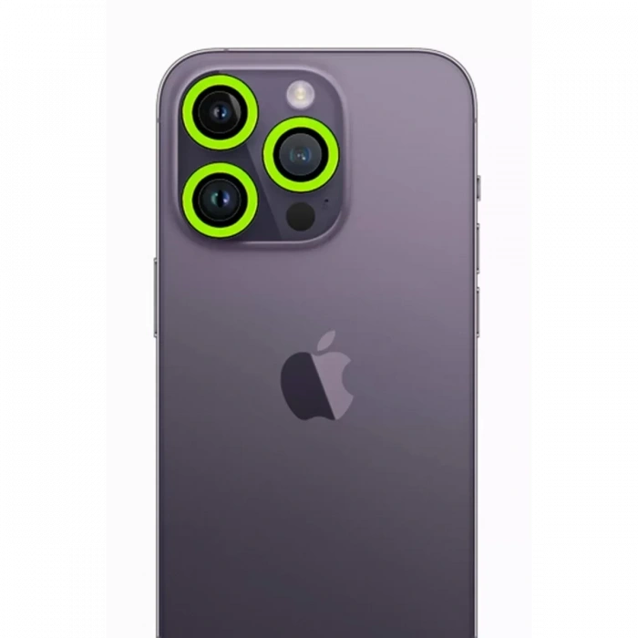 Newface Apple İphone 13 Pro Max Neon Fosforlu Kamera Lens - Yeşil