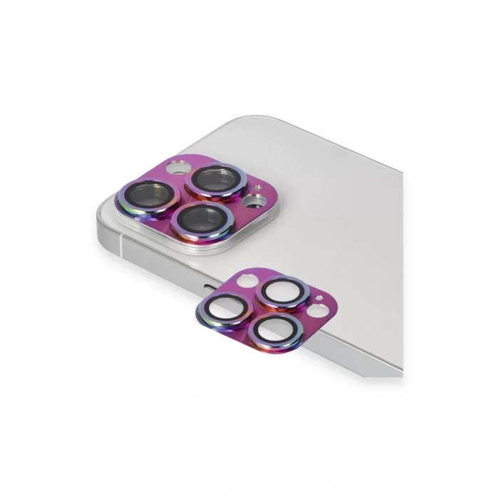 Newface Apple İphone 13 Pro Max Pers Alüminyum Kamera Lens - Rainbow