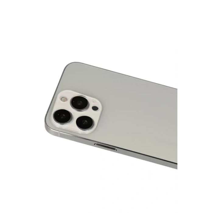 Newface Apple İphone 13 Pro Max Rainbow Kamera Lens Koruma Cam - Beyaz