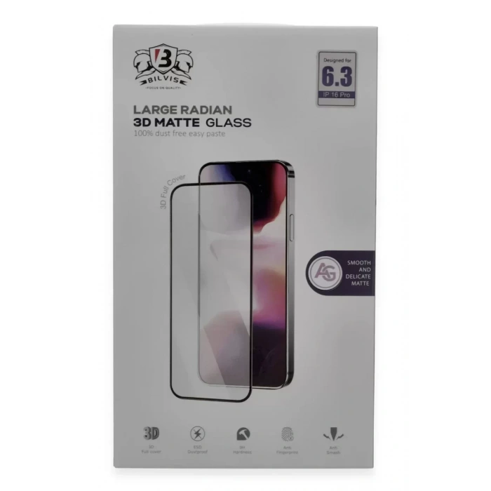 Newface Apple İphone 16 Pro Bilvis 3d Mat Cam Ekran Koruyucu
