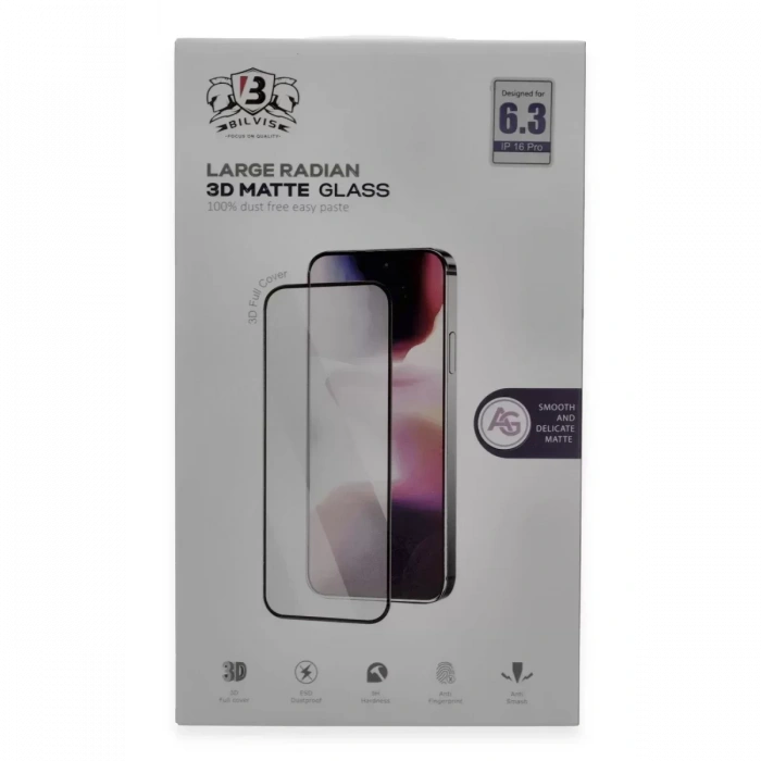 Newface Apple İphone 16 Pro Max Bilvis 3d Mat Cam Ekran Koruyucu