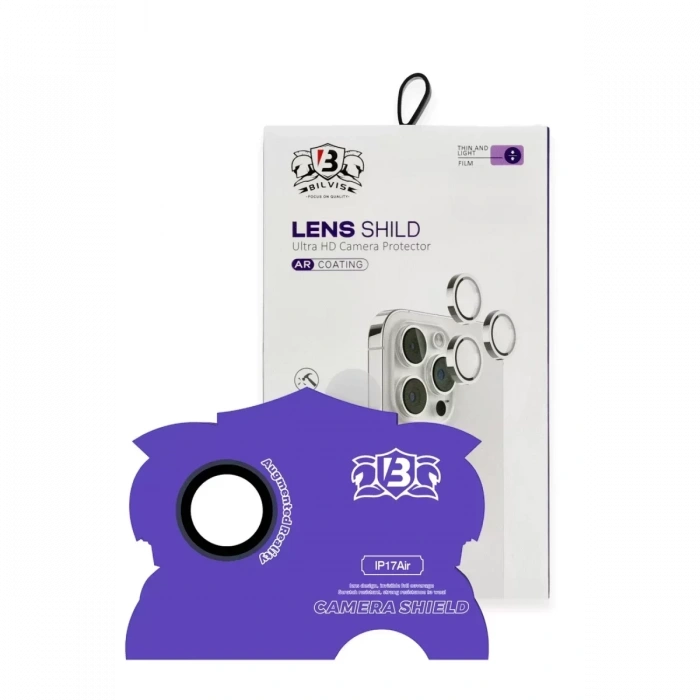 Newface Apple iPhone 17 Air Bilvis Titan Kamera Lens - Lacivert