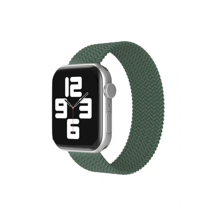 Newface Apple Watch 38mm Ayarlı Solo Silikon Kordon - Haki Yeşil