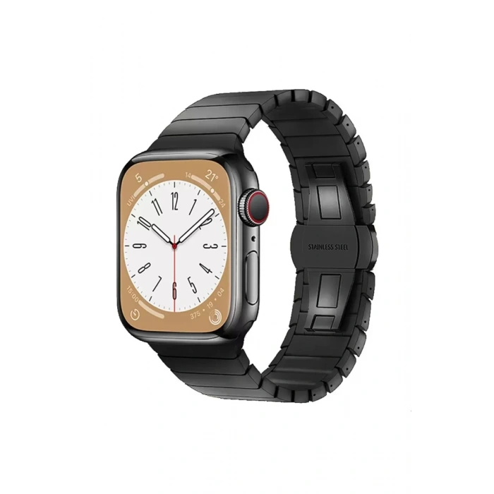 Newface Apple Watch 38mm KR413 Fine Steel Kordon - Siyah