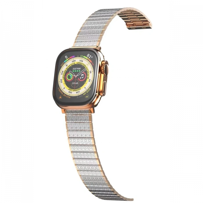 Newface Apple Watch 38mm Made Metal Kordon - Gümüş-Rose Gold