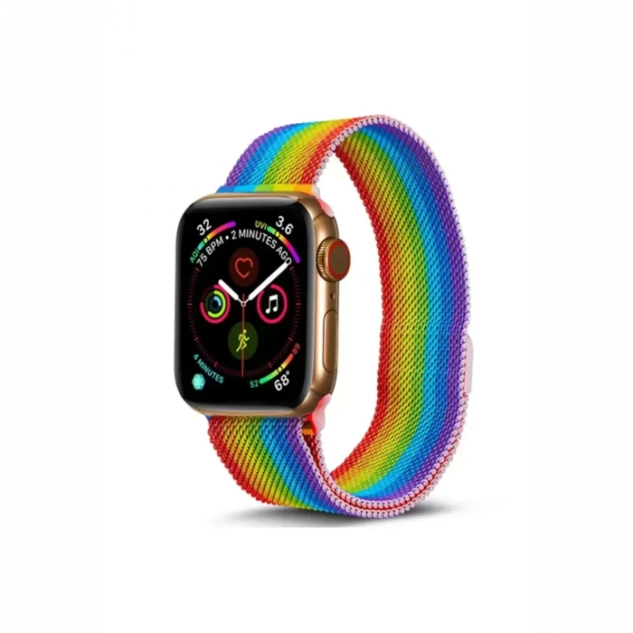 Newface Apple Watch 38mm Metal Mıknatıslı Kordon - Gökkuşağı