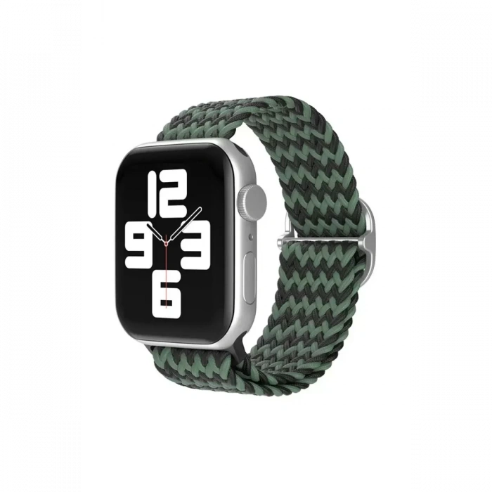 Newface Apple Watch 38mm Star Kordon - Zigzag Yeşil-siyah