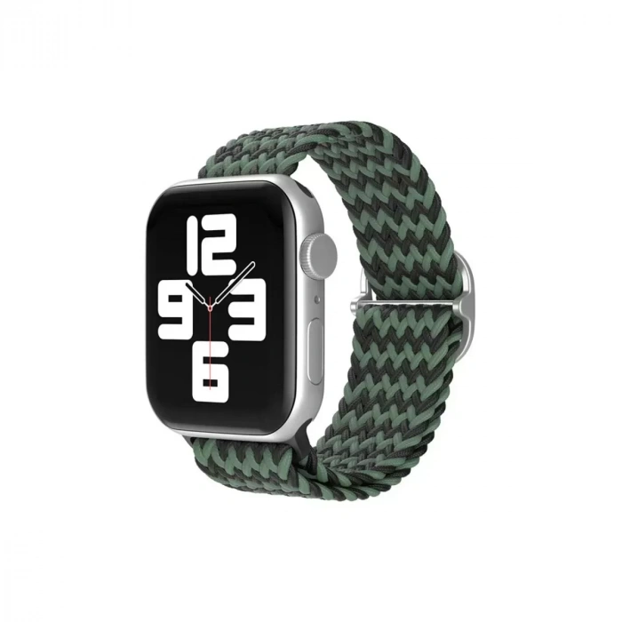 Newface Apple Watch 38mm Star Kordon - Zigzag Yeşil-siyah
