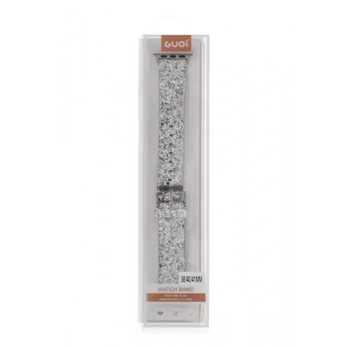 Newface Apple Watch 38mm Starry Taşlı Kordon - Gümüş