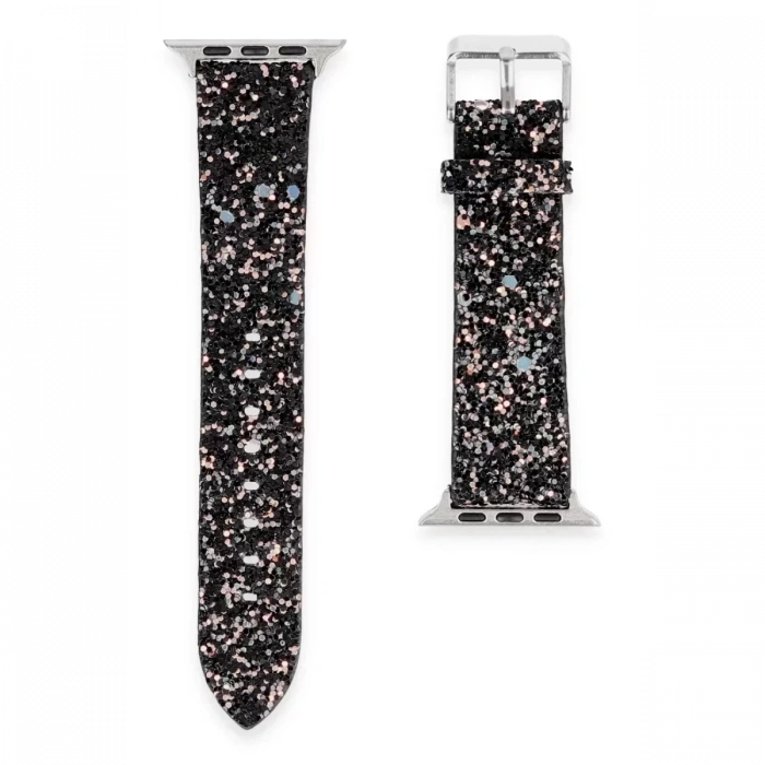 Newface Apple Watch 38mm Starry Taşlı Kordon - Siyah