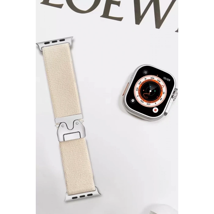 Newface Apple Watch 42mm Forest Kumaş Kordon - Krem
