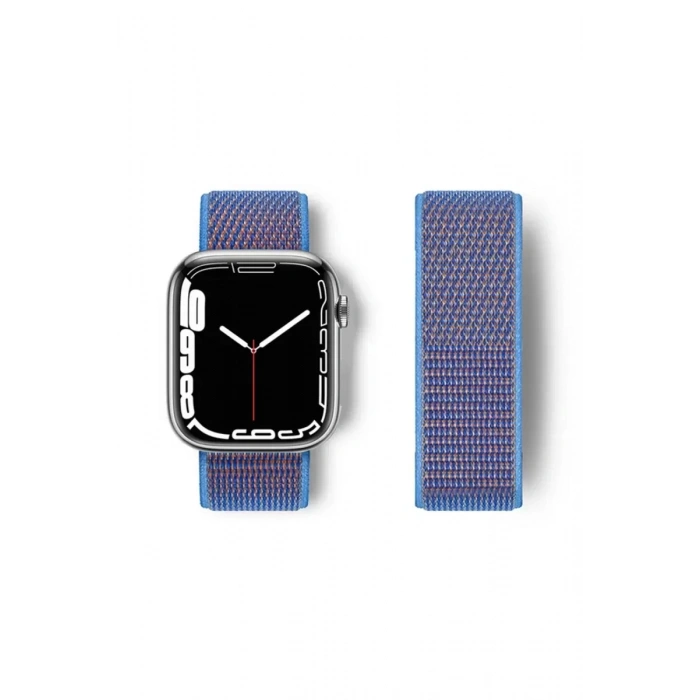 Newface Apple Watch 42mm Hasırlı Cırtcırtlı Kordon - Mor