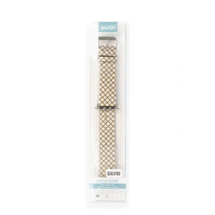 Newface Apple Watch 42mm Karo Motif Kordon - Mavi