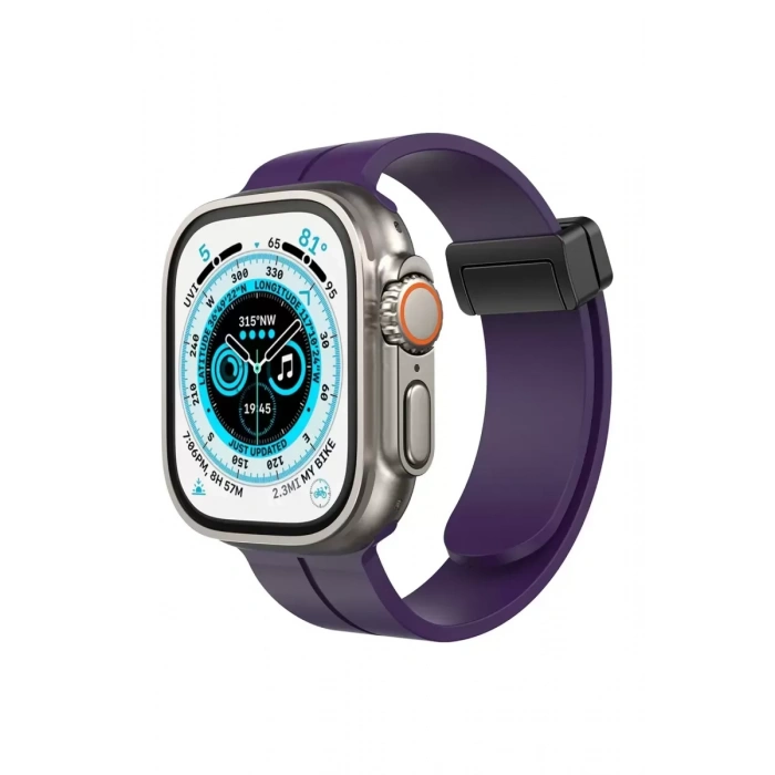 Newface Apple Watch 42mm KR412 Elegance Stylısh Kordon - Derin Mor