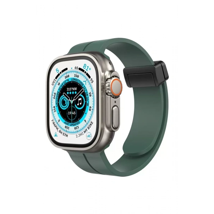 Newface Apple Watch 42mm KR412 Elegance Stylısh Kordon - Koyu Yeşil