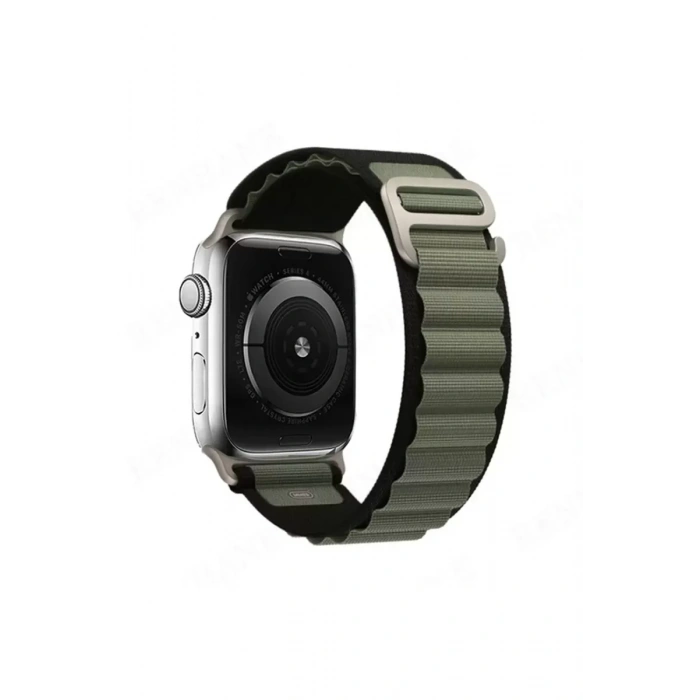 Newface Apple Watch 42mm Mountain Kordon - Siyah-yeşil