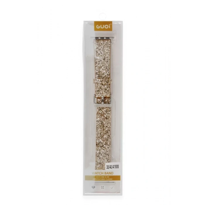 Newface Apple Watch 42mm Starry Taşlı Kordon - Gold