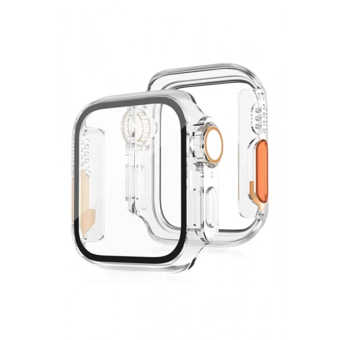Newface Apple Watch 44mm Watch 49mm Kasa Dönüştürücü ve Ekran Koruyucu - Şeffaf
