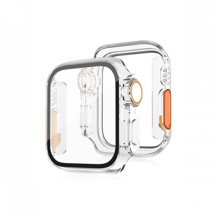 Newface Apple Watch 44mm Watch 49mm Kasa Dönüştürücü ve Ekran Koruyucu - Şeffaf
