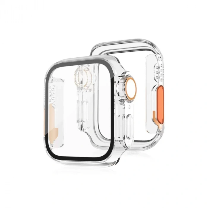 Newface Apple Watch 44mm Watch 49mm Kasa Dönüştürücü ve Ekran Koruyucu - Şeffaf