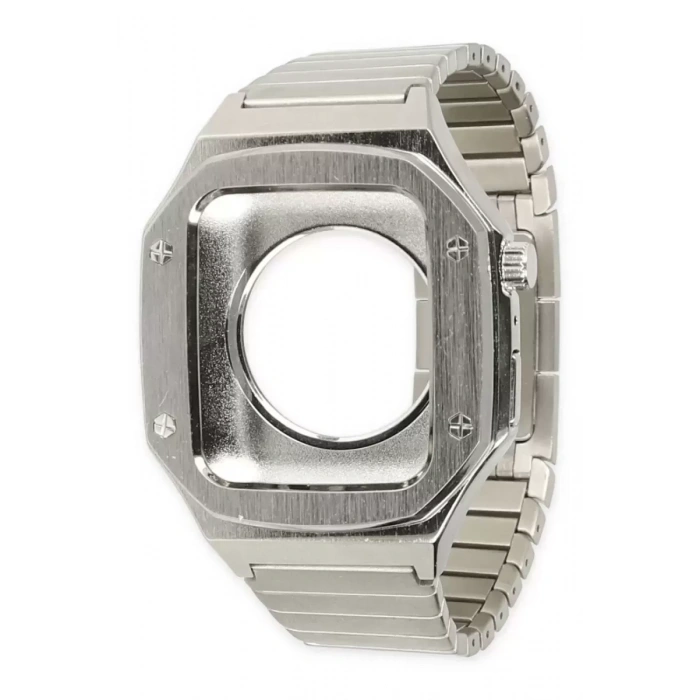 Newface Apple Watch 45mm Kr409 Metal Kordon - Gümüş