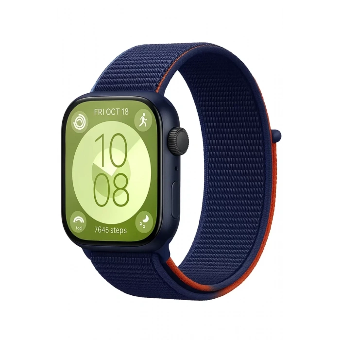 Newface Huawei Fit 4 Hasırlı Cırtcırtlı Kordon - Lacivert-Turuncu