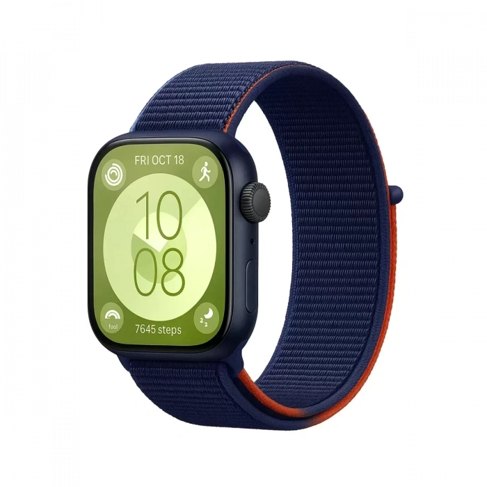 Newface Huawei Fit 4 Hasırlı Cırtcırtlı Kordon - Lacivert-Turuncu