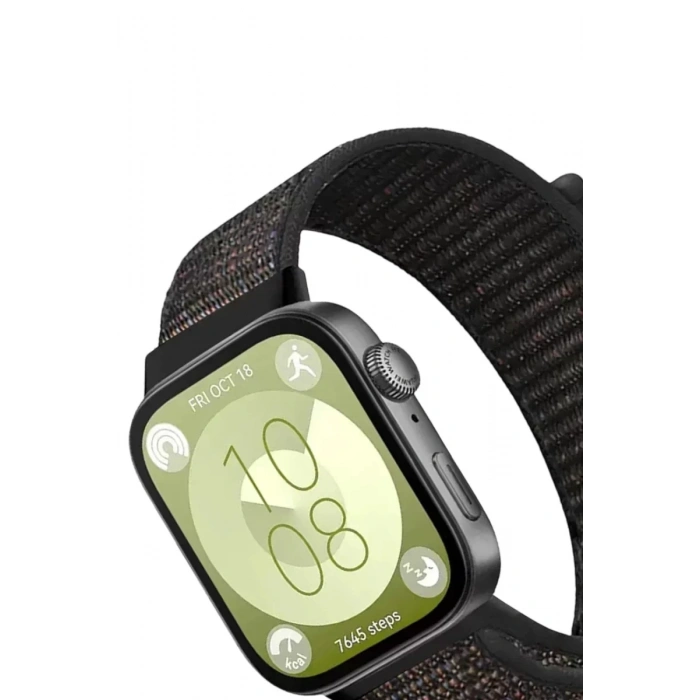 Newface Huawei Fit 4 Hasırlı Cırtcırtlı Kordon - Siyah