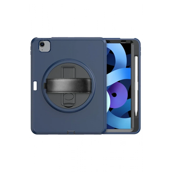 Newface iPad 2022 10.9 (10.nesil) Kılıf Hand Strap Tablet Kılıfı - Lacivert