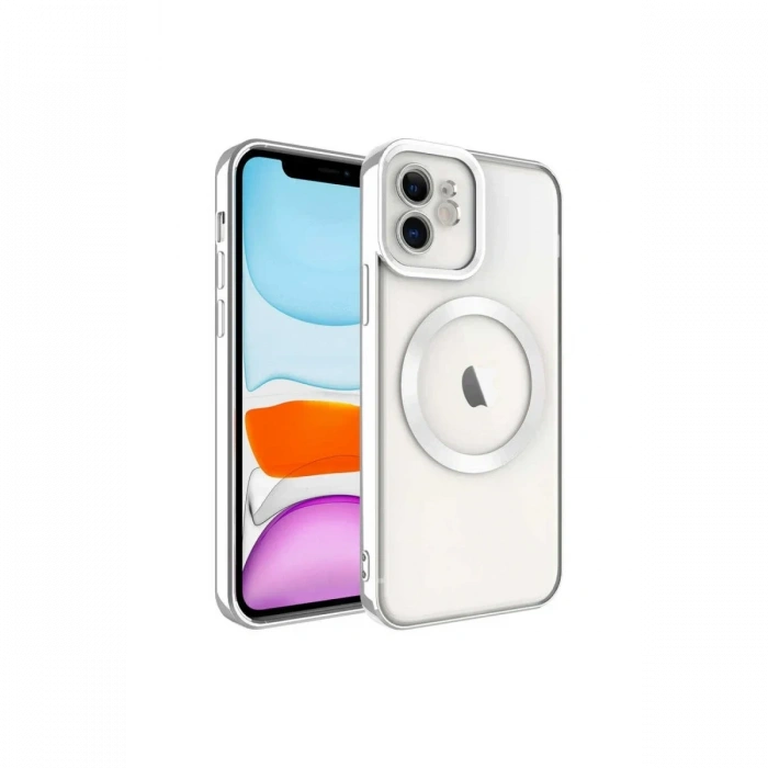 Newface iPhone 11 Kılıf Kross Magneticsafe Kapak - Gümüş