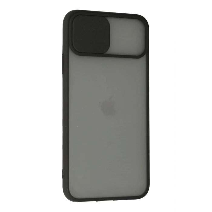 Newface iPhone 11 Pro Kılıf Palm Buzlu Kamera Sürgülü Silikon - Siyah