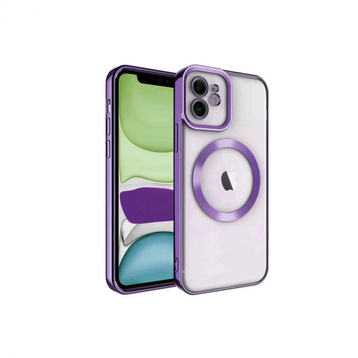 Newface iPhone 12 Kılıf Kross Magneticsafe Kapak - Mor