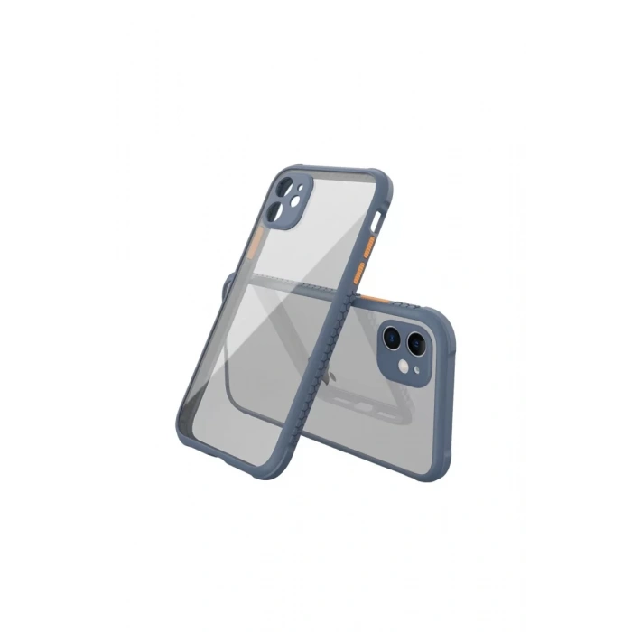 Newface iPhone 12 Mini Kılıf Miami Şeffaf Silikon - Gri