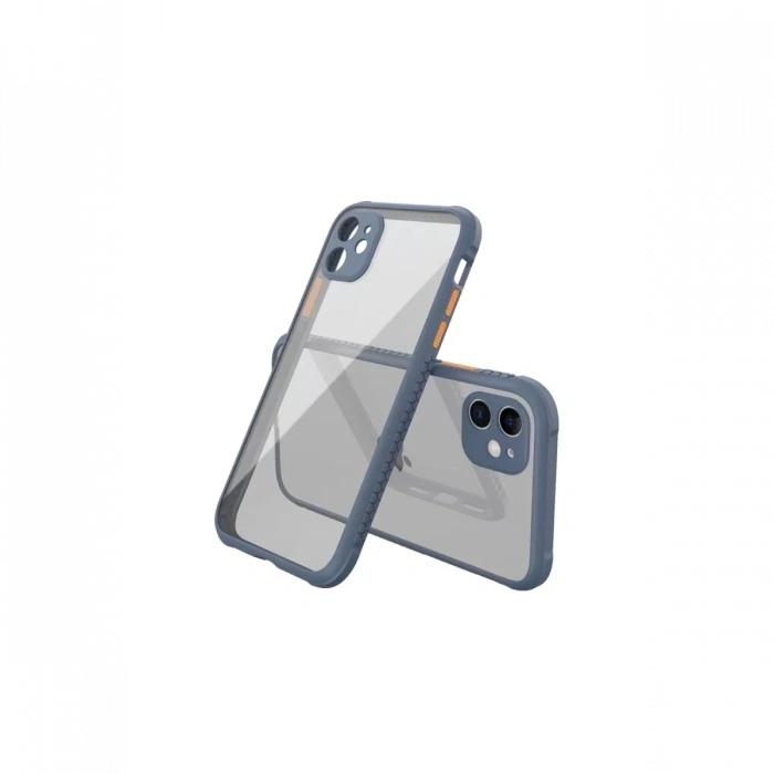 Newface iPhone 12 Mini Kılıf Miami Şeffaf Silikon - Gri