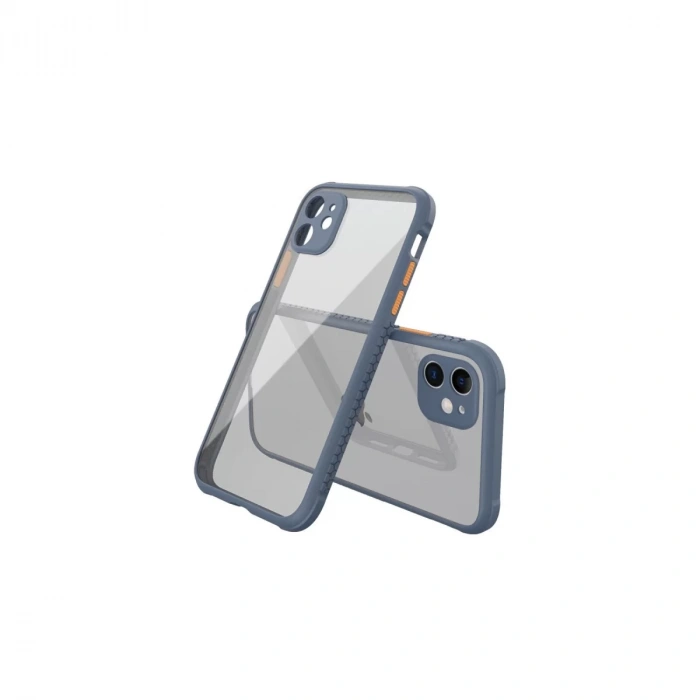 Newface iPhone 12 Mini Kılıf Miami Şeffaf Silikon - Gri